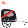 vidaXL Dog Bike Trailer Red and Black - Image 2