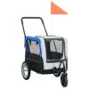 Pet Bike Trailer & Jogging Stroller, 2-in-1-Gray & Blue