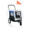 Pet Bike Trailer & Jogging Stroller, 2-in-1-Gray & Blue - Image 9