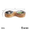 Pet Feeder, Wood & Metal, Double Diner - Image 5