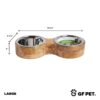 Pet Feeder, Wood & Metal, Double Diner - Image 7