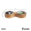 Pet Feeder, Wood & Metal, Double Diner - Image 6