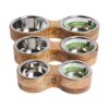 Pet Feeder, Wood & Metal, Double Diner - Image 2