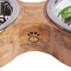Pet Feeder, Wood & Metal, Double Diner - Image 3