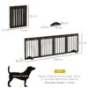 4- Panel Freestanding Pet Gate ,Wooden with Support Feet -Brown - Image 3