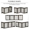 4- Panel Freestanding Pet Gate ,Wooden with Support Feet -Brown - Image 5