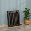 4- Panel Freestanding Pet Gate ,Wooden with Support Feet -Brown - Image 9