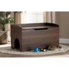 Litter Box Cover,- Walnut Brown Finished Wood