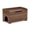 Litter Box Cover,- Walnut Brown Finished Wood - Image 2