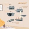 Cat Tree , Wall Mounted, Shelves , 4PCS - Grey - Image 4