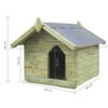 Dog House , XL outdoor w/ Opening Roof, Impregnated Pinewood - Image 6