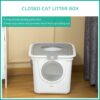 Litter Box, Enclosed w/ Front Entrance, Top exit, Scoop- White - Image 5