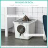 Litter Box, Enclosed w/ Front Entrance, Top exit, Scoop- White - Image 6