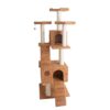 Cat Tree, Multi-Level , 74"H- Ochre Brown - Image 7